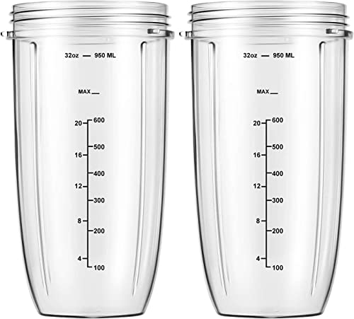 Replacement Parts 32oz Blender Cups (2 Packs) Replacement Blender Cups Compatible with NutriBullet 600w and 900w Blender - Kitchen Parts America