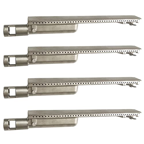 GRILLJOB 4 Pack 15 13/16“ Heavy Duty Cast Stainless Steel 304 BBQ Grill Burners for Cal Flame, Grill Replacement Parts for NEXGRILL, Jenn AIR Aussie Blaze Bull Beefeater Thermos Turbo - Grill Parts America