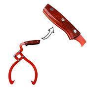 Wood Handle 2 Claw Skidding Tongs Non-Slip Grip, Log Lifting, Handling, Dragging & Carrying Tool (18 in) - Grill Parts America