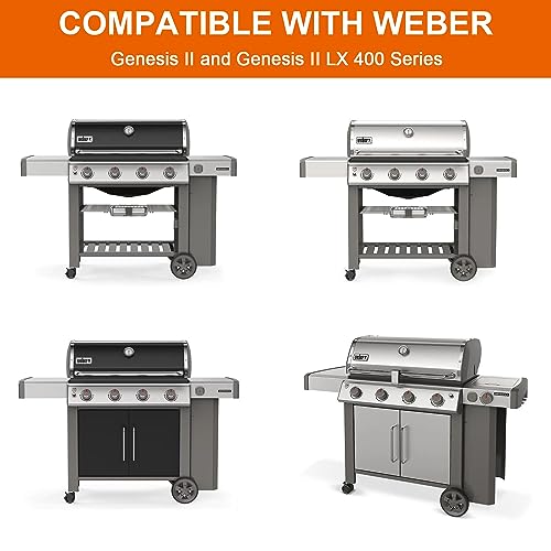 Upgrade Griddle Inserts and Grate for Weber Genesis II 400 Series Gas Grills, Flat Top Griddle Kit for Weber Genesis II E-410 S-410 E-435 S-440 and More, Replace for Weber 6789 Full-Size Griddle - Grill Parts America