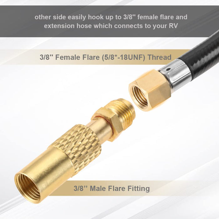 Hicello 3/8" Male Flare Converter Adapter for Coleman Roadtrip LXE Grill, Connect to RV Trailer Camper Propane Extension Hose - Grill Parts America