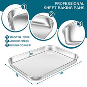 WKTFOBM Stainless Steel Toaster Oven Tray,Professional Small Cookie Sheet Baking Pan 9 x 7 x 1 inch,Durable, Oven-Safe, Heavy Duty, Easy Clean - Kitchen Parts America