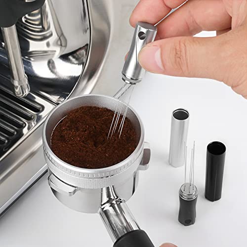 FIRJOY WDT Distribution Tool - Espresso Coffee Stirrer I 0.4mm Stainless Needles - Great Gift for the Home Barista (Mini Pen Style, 3.5" - Silver) - Kitchen Parts America