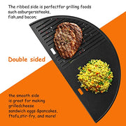 Uniflasy 24” Half Moon Cast Iron Reversible Grill Griddle for Weber Summit Kamado Charcoal Grills and Grill Centers 18501001 18301001 18201001, XL BGE Kamado Grill Replacement Parts - Grill Parts America