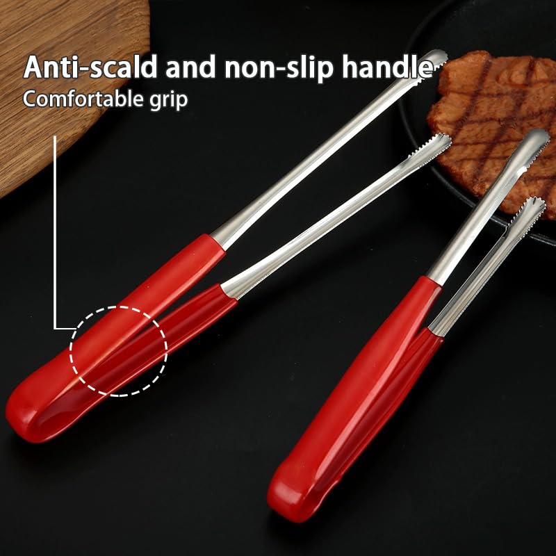 Jrsoul He 4Pcs Stainless Steel Kitchen Tongs Grill Tongs (11.5in) - Grill Parts America