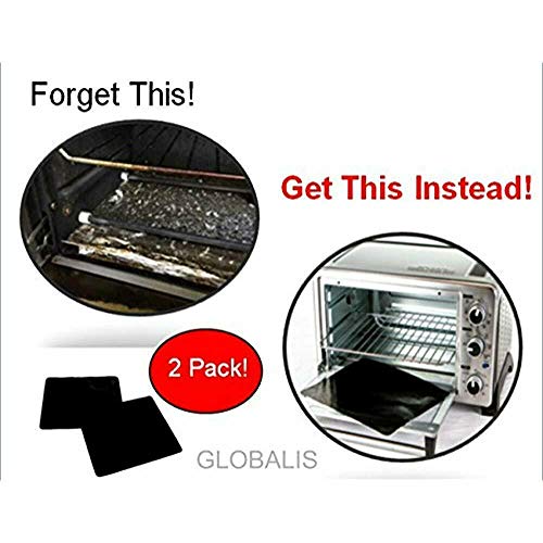 Toaster Oven Liner Two-Pack 100% Non-Stick 11”Prevent Spillovers,Gunk&Odors!Great Teflon Liner for Toaster Ovens,Dishwasher Safe,Best Toaster Oven Accessorie - Kitchen Parts America