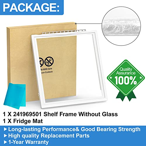 Updated 241969501 Shelf Frame without Glass Refrigerator Crisper Pan Cover Compatible with Frigidaire Shelf Replacement Parts Refrigerator Door Shelf Frame AP4433007,PS2363832, FFSS2615TE0,LFSS2612TE0 - Grill Parts America