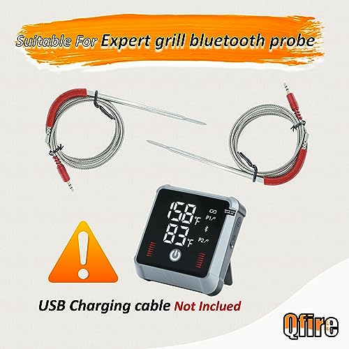 2 Pack Digital Grilling Thermometer Replacement Probe Compatible with Expert Grill Connect, Bluetooth USB-Charging(Bluetooth Probe) - Grill Parts America