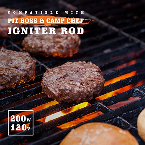 YAOAWE 2 Packs Upgraded Pellet Grill Igniter Replacement for Pit Boss & Camp Chef Smokers, Hot Rod Ignitor Parts Kit with 2pc Fuse, 200W 120V - Grill Parts America