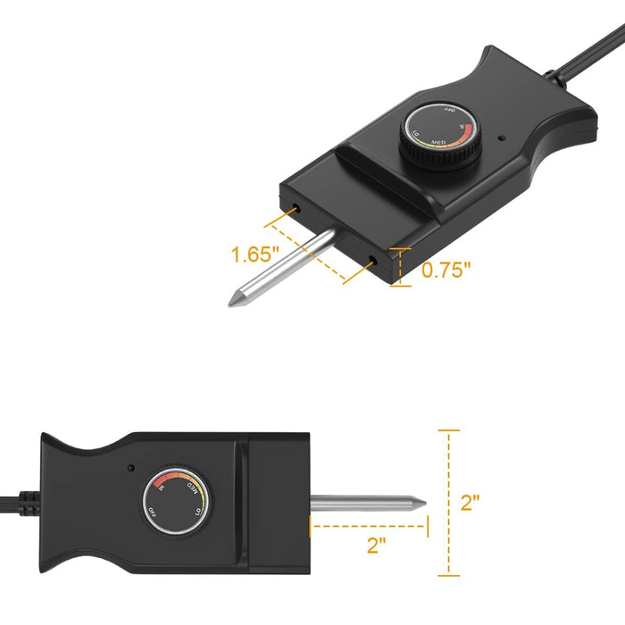 AJinTeby Electric Smoker Universal Replacement Part, 1500W Grill Heating Element with Adjustable Thermostat Cord Controller, Heating Element for Most Electric Smokers & Turkey Fryers - Grill Parts America
