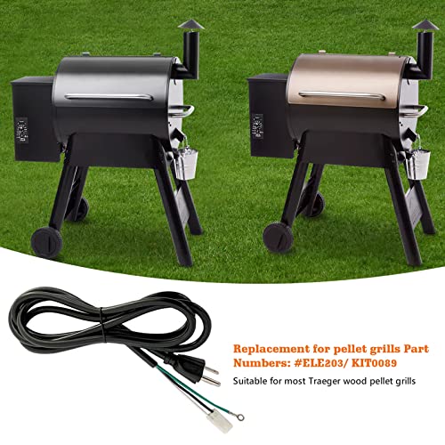 YAOAWE 6 ft Power Cord Kit for Traeger, Pit Boss Pellet Grills, Replacement Part for Camp Chef and Z-Grill Pellet Grills #ELE203/KIT0089 - Grill Parts America