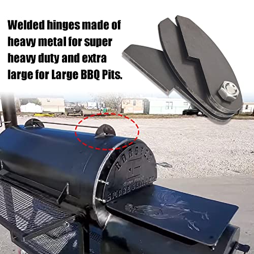 MWEDP 3-Pack Large Heavy Duty BBQ Smoker Hinge Compatible with Burn Shop BBQ Smoker Hinge Doors 8 x 2 1/4" Parts Weld On Heavy duty 3/16" plate steel (include bolt, nut and washers) - Grill Parts America