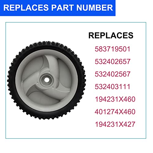ZALANA Set of 2 Front Drive Wheels 583719501 194231X460-401274X460Front Drive Tires Wheels for Craftsman Mower - Fit for Craftsman Husqvarna & HU Front Wheel Drive Self Propelled Lawn Mower, Gray - Grill Parts America