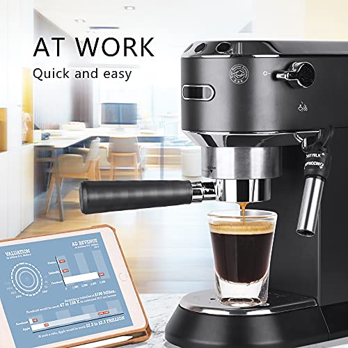 51 mm coffee strainer with filter basket and wooden handle, replacement compatible with Delonghi EC680 EC685 coffee machines + magnetic espresso funnel for strainer, dispensing ring 51 mm - Kitchen Parts America