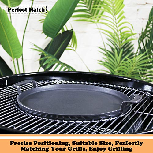 Hisencn 7421 Gourmet BBQ System Griddle for Weber Original Kettle Premium 22 1/2 inch Charcoal Grill, Cast Iron 12" For 22.5'' Smokers, Performer Premium Grill - Grill Parts America