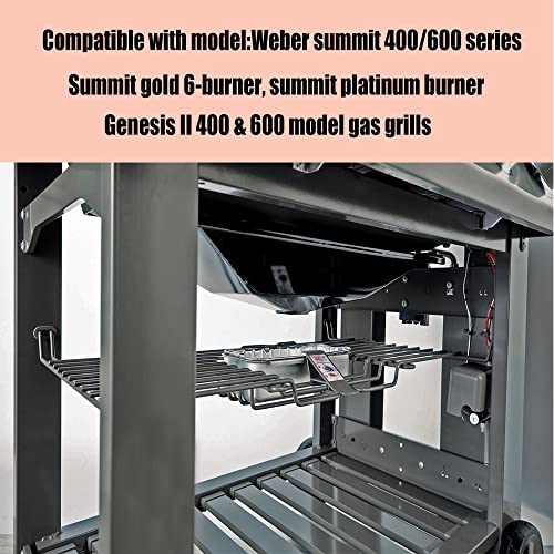DONSIQIZZ Grease Catch Pan 70379 for Weber Genesis II LX 400 & 600, Summit 400 & 600 Gold & Platinum 6 Burner Series, SmokeFire EX4, EX6, Fit for Weber Grease Pan 6498 & 6417 | 11"x 5" - Grill Parts America