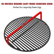 KAMaster Round Cast Iron Cooking Grates Grids for Large Big Green Egg Round Grill Grate(18"-Fit Large BGE&EGGspander convEGGtor Basket) - Grill Parts America