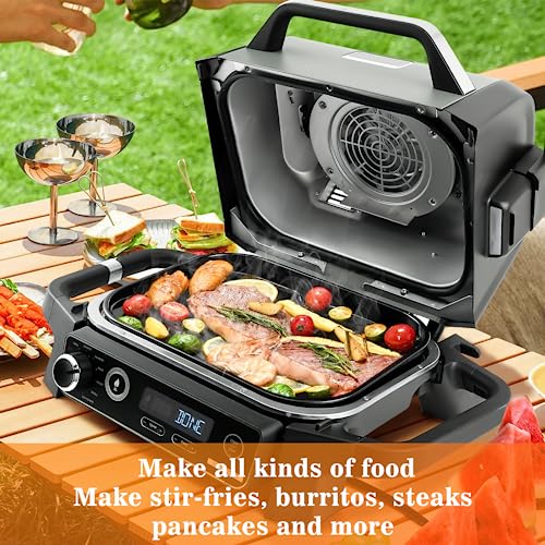 GRISUN Enamel Cast Iron Griddle for XSKGRDPLT Woodfire, Compatible for Ninja Woodfire Grills OG700 Series, Outdoor Flat Top Griddle Plate with Oil Hole - Grill Parts America