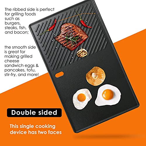 Uniflasy 7637 Grill Cooking Griddle for Weber Spirit I & II 200 Series 17.5 inch Spirit E210 Spirit E220 Spirit S210 Spirit S220 with Front Control Weber Spirit 200 Grill Replacement Flat Cooking Pan - Grill Parts America