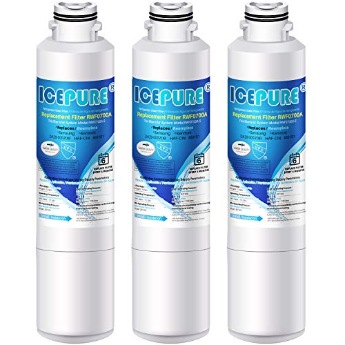 ICEPURE DA29-00020B Samsung Refrigerator Water Filter Replacement for DA29-00020A/B, HAF-CIN/EXP, RF28HFEDBSR, RF263BEAESR, RF263TEAESG, RF28HDEDBSR, HAF-CIN, RF4287HARS,RF4267HARS ,DA97-08006A 3PACK - Grill Parts America
