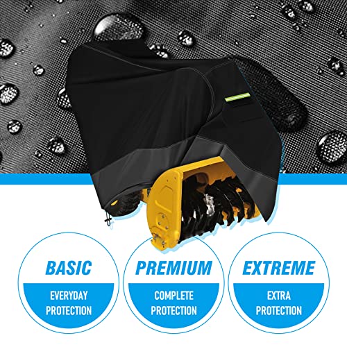 ZUYIYI Snow Blower Cover Heavy Duty 420D Polyester Snow Thrower Cover, Universal Size for Most Electric Two Stage Snow Blowers Waterproof UV Protection Windproof for Outside 47" L x 32" W x 40" H - Grill Parts America