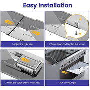Geesta Grill Grease Tray Set, Stainless Steel Grill Replacement Parts, 24" - 27" Adjustable Grill Drip Pans Fit for Gas Grill from Dyna Glo, Nexgrill, Backyard Grill, Expert, BHG, Kenmore and More - Grill Parts America