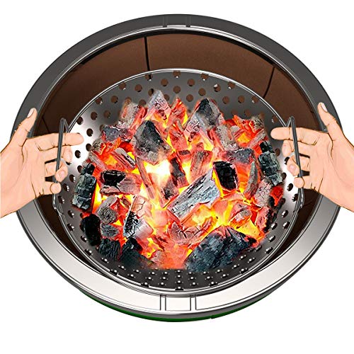 Skyflame 14 Inch Stainless Steel Charcoal Basket Accessories Compatible with Kamado Joe Classic | Large Big Green Egg | Pit Boss | Louisiana Grills & Other Grills - New Version of Hollow Holes Design - Grill Parts America