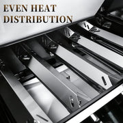 Hisencn 15.35'' Heat Plates for Cuisinart 2556, 2456, GAS2456AS, GAS2556AS, GAS1456ASO, GAS1456BSO, GAS2420AS, Heat Tents Replacement Parts for Cuisinart 5-Burner Gas Grill, Stainless Steel, 5-Pack - Grill Parts America