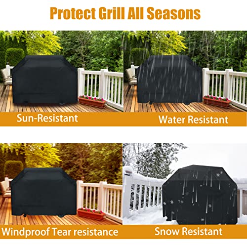 Grill Cover，58 inch BBQ Cover，420D Double Layer Fabric, Waterproof Weather Resistant, UV and Fade Resistant, Fits Weber Char-Broil Nexgrill Brinkmann and More - Grill Parts America