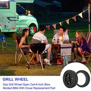 homfanseec G206-0025-W1 6 Inch Grill Wheels Replacement Parts with Cover for Charbroil Wheel Kit 463722403 463720115 463720114 463722715 Various Models BBQ Wheels 461611514 4156956(2pcs Black) - Grill Parts America