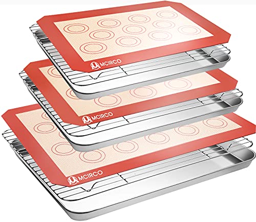 M MCIRCO Baking Sheet Tray Cooling Rack with Baking Mat - Thumbnail 3