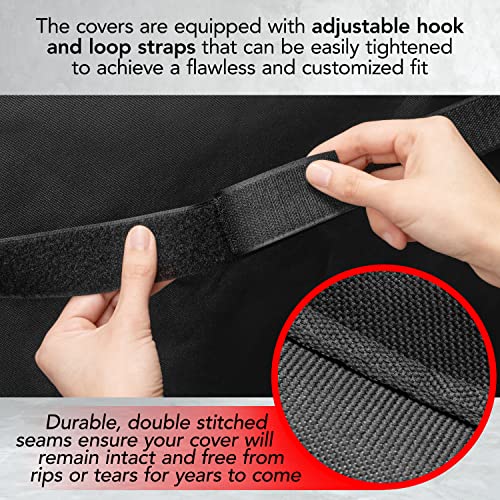 GrillTough Heavy Duty BBQ Grill Cover for Outdoor Grill, 58 Inch – Waterproof, Weather Resistant, UV & Fade Resistant with Adjustable Straps – Gas Grill Cover for Weber, Genesis, Charbroil, etc. Black - Grill Parts America