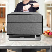Luxja Dust Cover for Microwave Oven (Fits for Most 0.7 Cu.Ft Microwaves), Microwave Oven Cloth Cover with Front Pocket, Gray - Kitchen Parts America