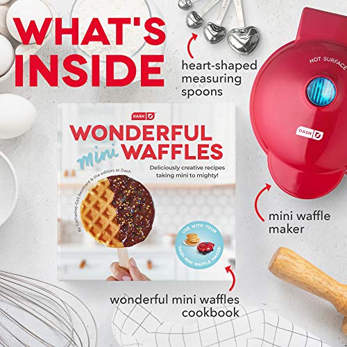 DASH DMWGS001RD Machine for Individual, Paninis, Hash Browns, & other Mini waffle maker, 4 inch, Red Gift Set - Kitchen Parts America