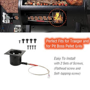 OUTGIK Heavy Duty Steel Porcelain-Enameled Fire Burn Pot and Hot Rod Ignitor Kit Replacement Parts for Traeger & Pit Boss Wood Pellet Grill, Igniter Ignition BBQ Part - Grill Parts America