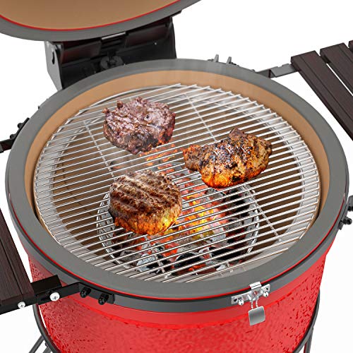 Skyflame 14 Inch Stainless Steel Charcoal Basket Accessories Compatible with Kamado Joe Classic | Large Big Green Egg | Pit Boss | Louisiana Grills & Other Grills - New Version of Hollow Holes Design - Grill Parts America