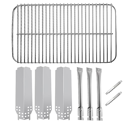 BQMAX Stainless Steel Replacement Parts for Charbroil Classic 360 3-Burner 463742418, 463773717, G320-0200-W1, G215-0203-W1 Grill Burner, Heat Plate, Cooking Grate and Adjustable Carryover Tube - Grill Parts America