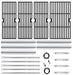 Cast Iron Grill Grates and Stainless Steel Grill Part Kit for Charbroil Performance 5 Burner Gas Grills 463275517 463243518 463243519, Heat Plates, Burners, Adjustable Crossover Tube, Ignition - Grill Parts America