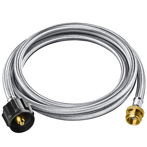 PatioGem Propane Adapter Hose 1 lb to 20 lb, 8FT Propane Tank Hose, Propane Hose Extension, Propane Hose Adapter 1lb to 20lb fit for Weber/Coleman/Blackstone Grill, Griddle, Camping Stove, Fire Pit - Grill Parts America