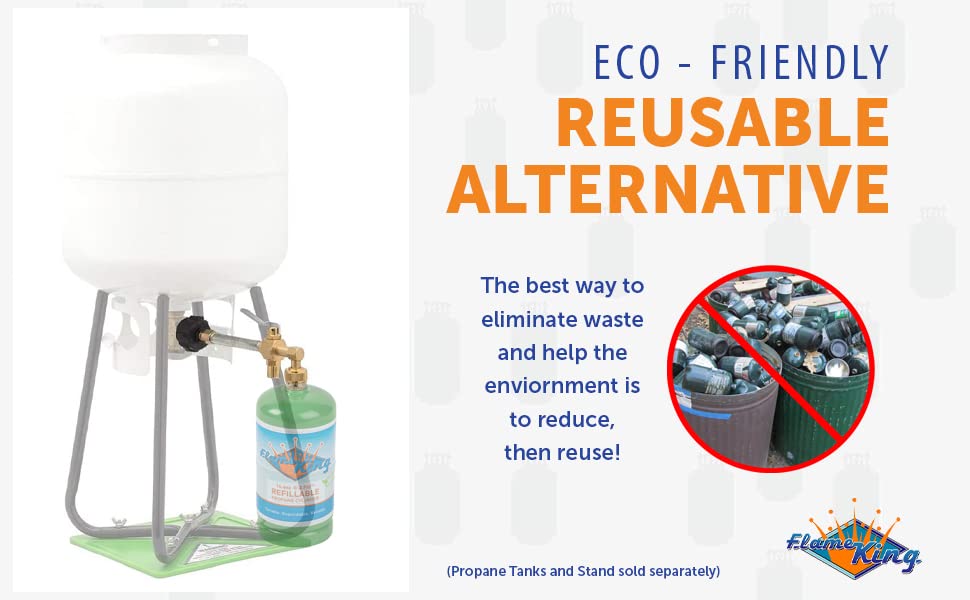 Flame King Propane Refill Fitting Adapter Valve for 1LB Camping Refillable Tank Cylinders - Grill Parts America