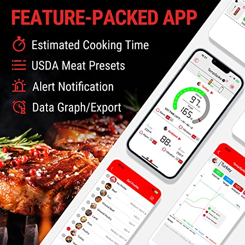 ThermoPro TempSpike 500FT Truly Wireless Meat Thermometer, Bluetooth Meat Thermometer for Grilling and Smoking, Meat Thermometer Wireless for BBQ Oven Smoker Rotisserie Sous Vide - Grill Parts America
