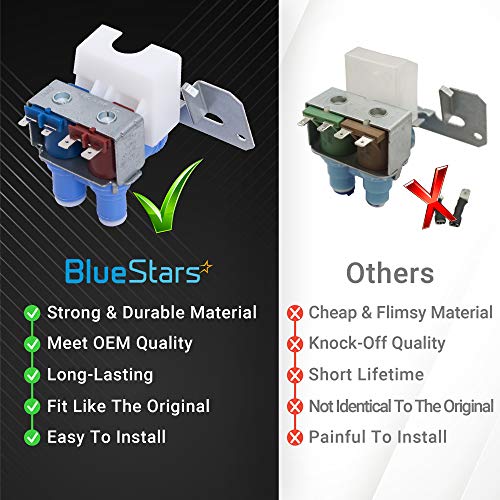 LIFETIME WARRANTY WR57X10051 Refrigerator Dual Inlet Water Valve Replacement Part by BlueStars - Exact Fit for GE Kenmore Hotpoint Refrigerators - Replaces riv-12ae21 AP3672839 WR2X10105 WR57X98 - Grill Parts America