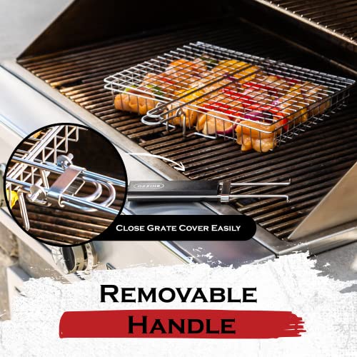 SHIZZO Grill Basket Value Set, Barbecue BBQ Grilling Basket , Stainless Steel Large Folding Grilling baskets With Handle, Portable Outdoor Camping BBQ Rack for Fish, Shrimp, Vegetables, Barbeque Griller Cooking Accessories, Gift, Gifts for father, dad, hu - Grill Parts America
