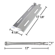 Hongso Grill 17" Burner Tubes 17 1/8" Heat Plates for Members Mark GR2039201-MM-00, Grill Chef BIG-8116 8 Burner Gas Grill Models, Set of 8 - Grill Parts America