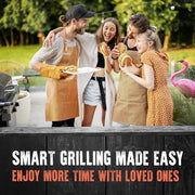 Meat Minder Pro Wireless Grill Smoker Smart Thermometer Upgrade Replacement with Food Probes 195ft Range iOS Andriod Free Smart APP Auto Reconnect Bluetooth Alarms - Grill Parts America
