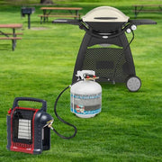 Stanbroil 5 Feet Propane Hose with QCC1 / Type1 Fitting, 2 Way Y Splitter Hose with Shut Off Valve Perfect for Camping, Heater, Grill, Stove - Grill Parts America