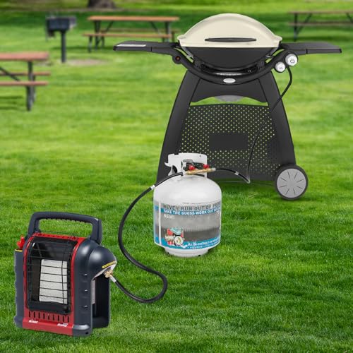 Stanbroil 5 Feet Propane Hose with QCC1 / Type1 Fitting, 2 Way Y Splitter Hose with Shut Off Valve Perfect for Camping, Heater, Grill, Stove - Grill Parts America
