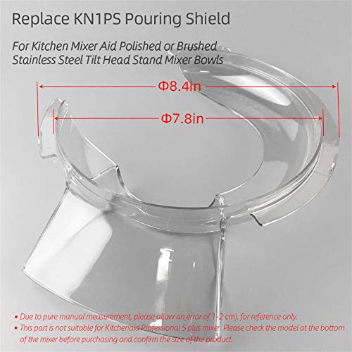 Transparent Bowl Pouring Shield Tilt Head Parts for Kitchen Aid
