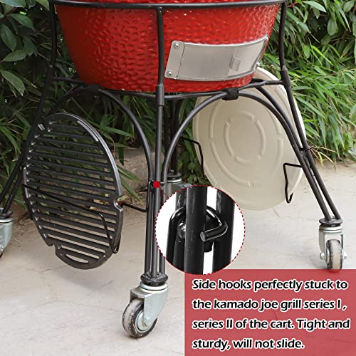 Grate Rack Fits for Kamado Joe Classic Joe Accessories Powder Coated Steel Perfect for Storing Cooking Grid Grate, Grate Rack, Ceramic Heat Deflector Plates, Cast Iron Grill Grate（2 Piece） - Grill Parts America