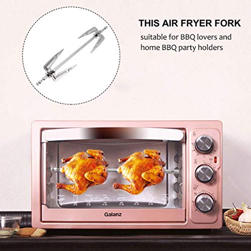 DOITOOL Stainles Steel Air Fryer Fork, Air Fryer Accessories Replacement Parts, Roast Chicken Fork Fish Meat Grilling Fork for BBQ Home Kitchen Outdoor, 9.8"L x 1.9"W - Grill Parts America